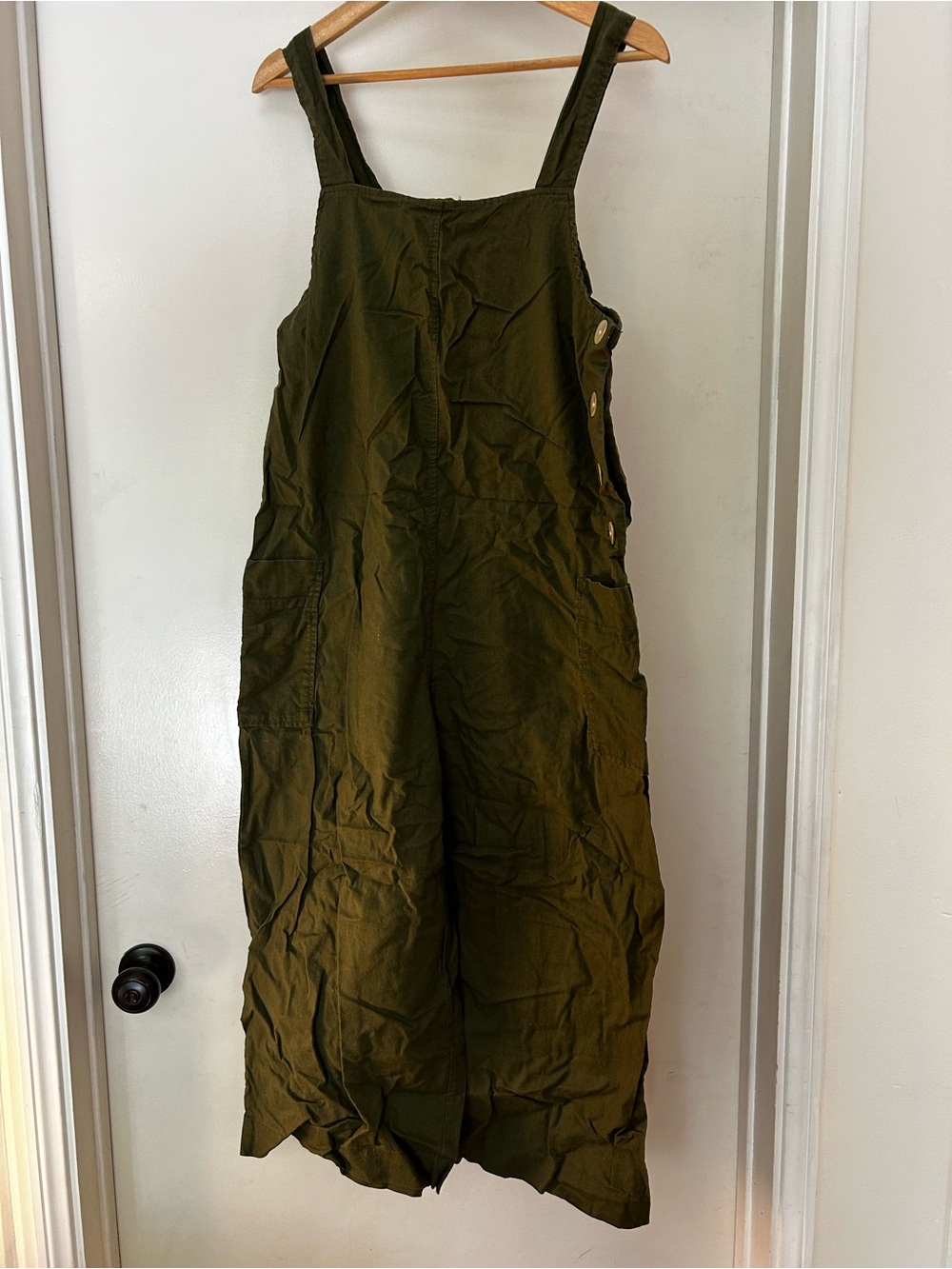 Max Studio Olive Green Cotton Overalls